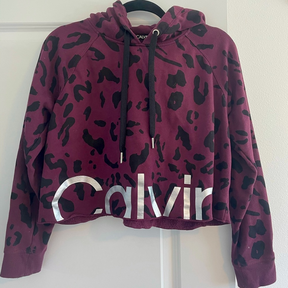 Calvin Klein Purple Crop Athletic Sweatshirt M